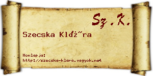 Szecska Klára névjegykártya